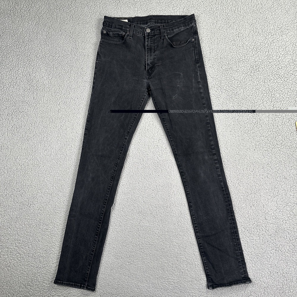 Levi's 511 Premium Big E Jeans Men 34x36 Black Dark Wash Slim Fit Taper Stretch